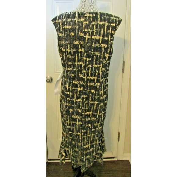 Ieena Mac Duggal Dress Black Gold Metallic Sleeveless Cocktail Midi NWT $380 12 - Picture 6 of 9